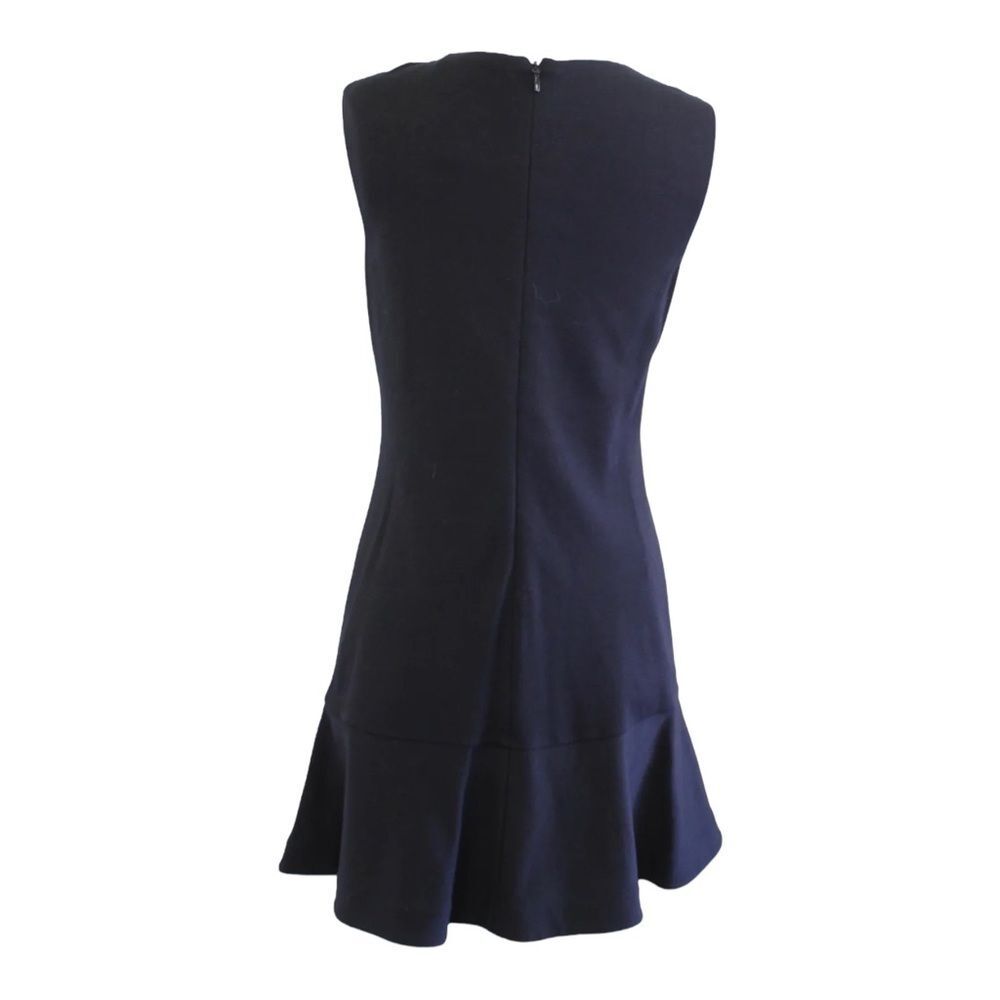 BCBGMAXAZRIA Alyn Black Fringe Trim Flounce Hem Cocktail Dress Womens X Small - Picture 5 of 8